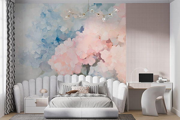 Pintura de flores sobre um fundo branco Pintura de flores sobre um fundo branco
