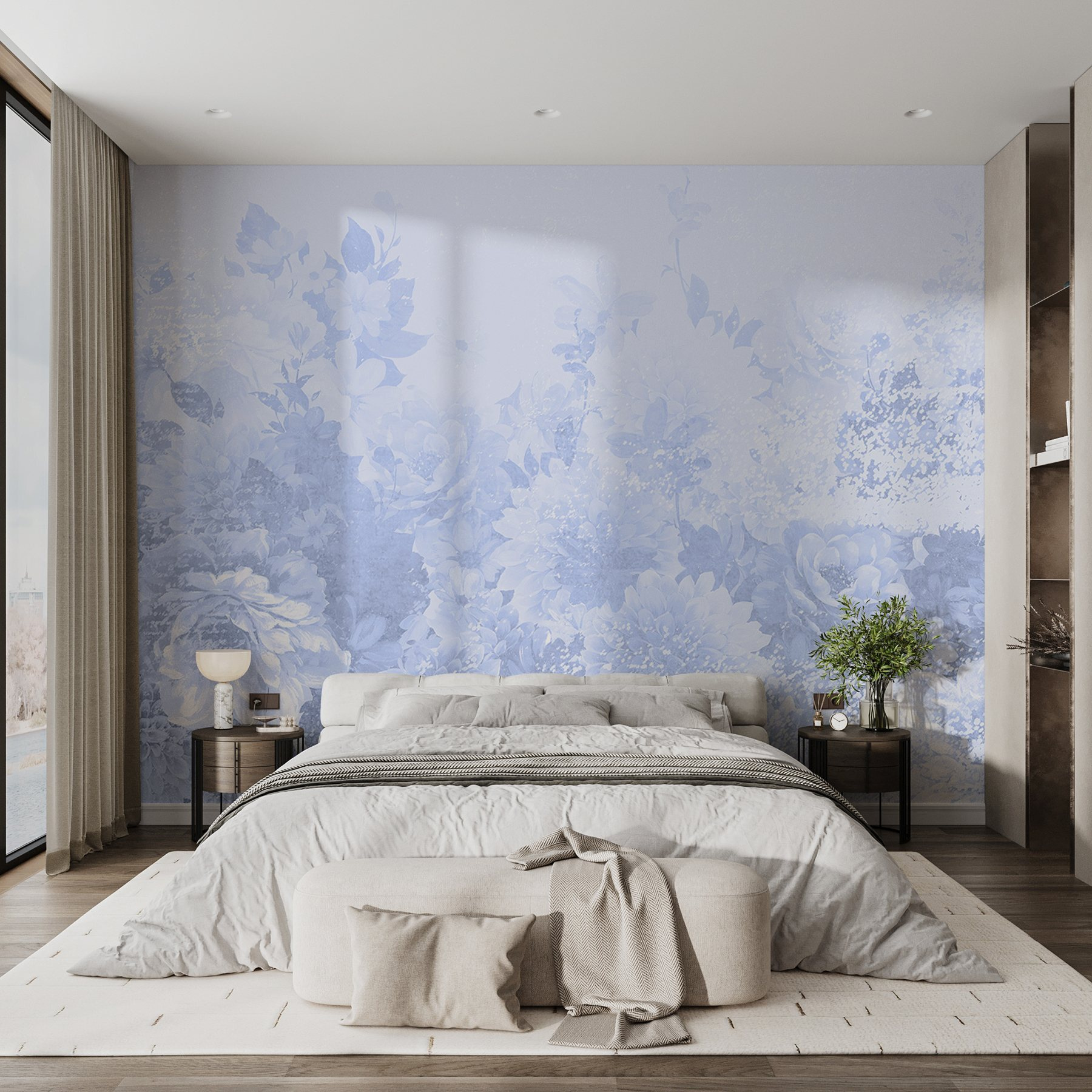 Soft floral elegance in pale hues