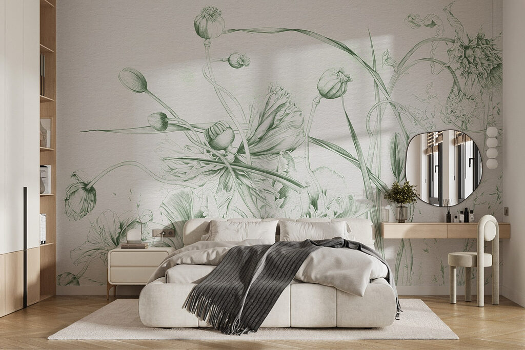 Drawing of flowers and leaves
