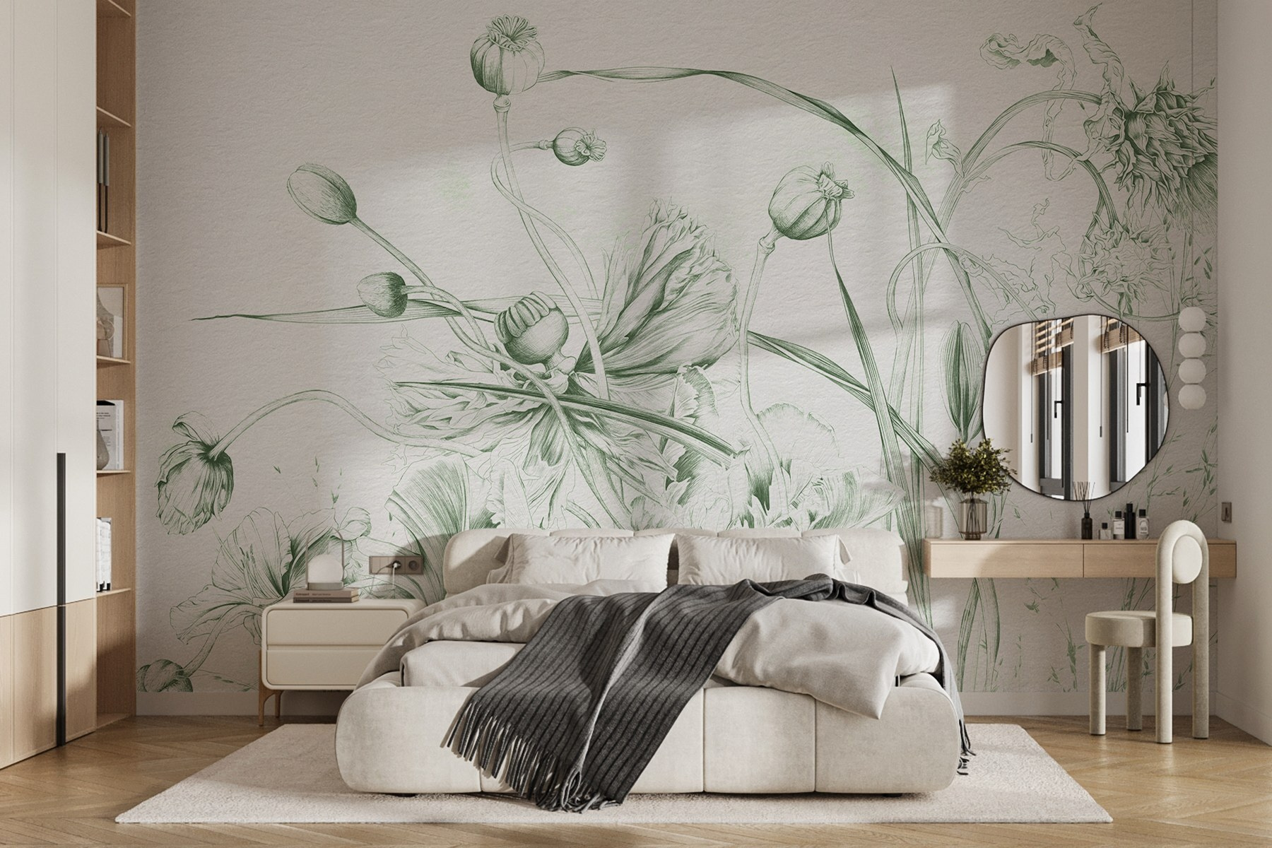 Drawing of flowers and leaves