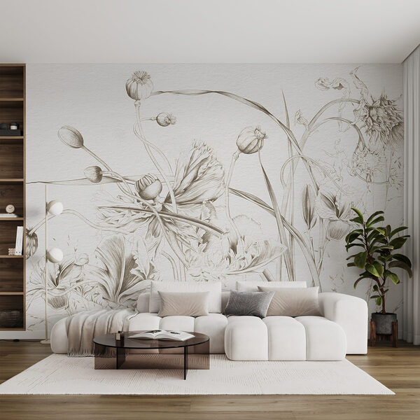 Drawing of flowers and leaves Drawing of flowers and leaves