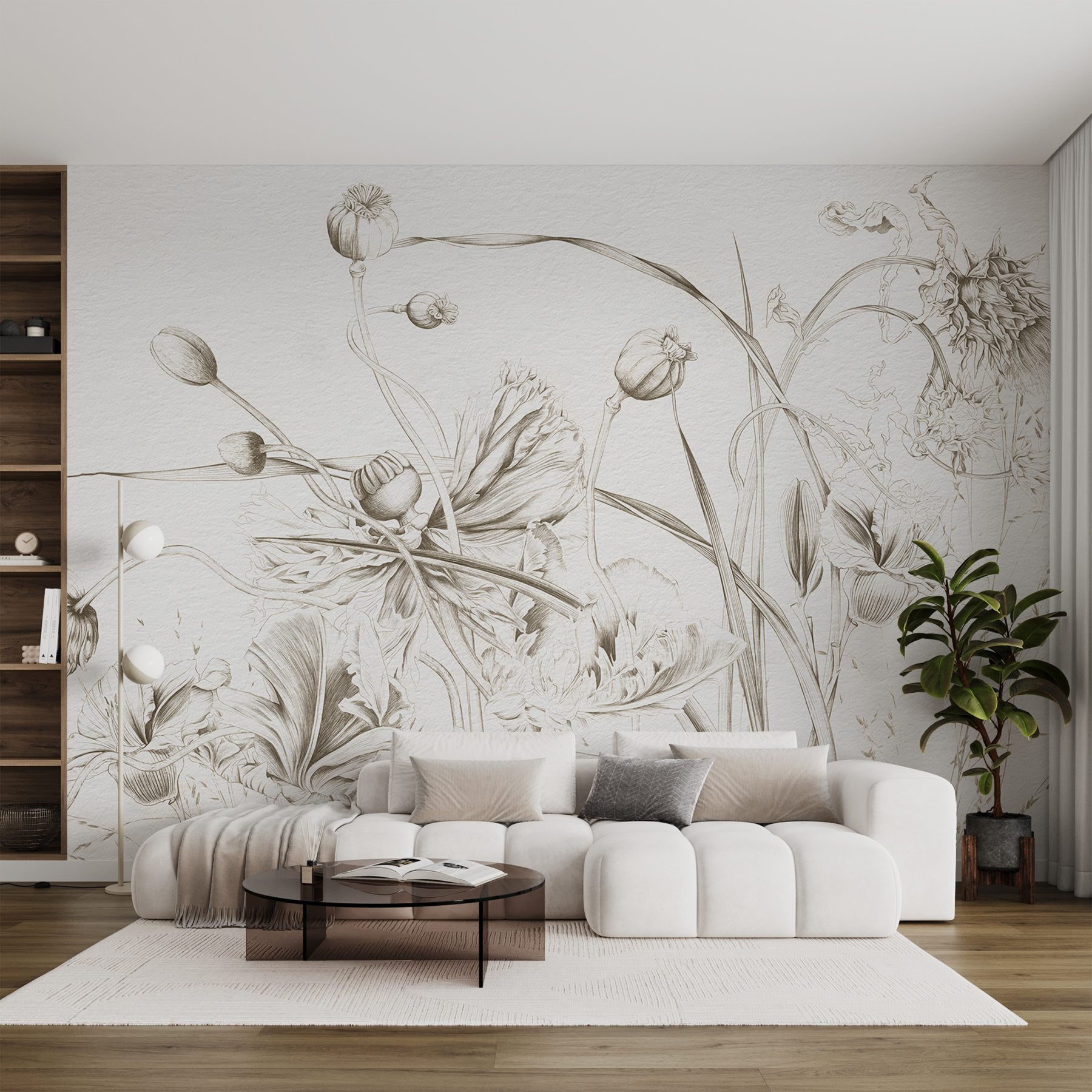 Drawing of flowers and leaves Drawing of flowers and leaves