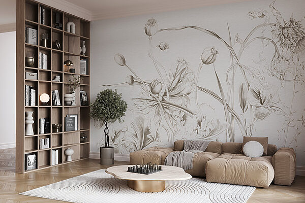 Drawing of flowers and leaves Drawing of flowers and leaves