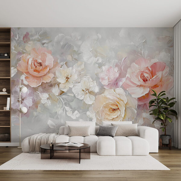 Pintura de flores sobre uma superfície branca Pintura de flores sobre uma superfície branca
