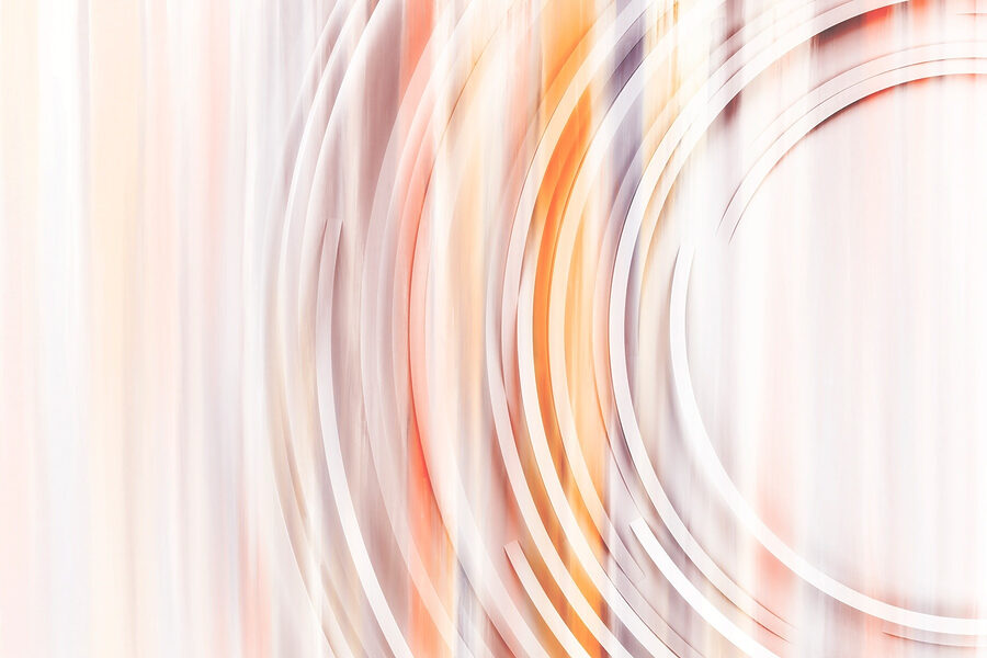 Imagem desfocada de um círculo em espiral