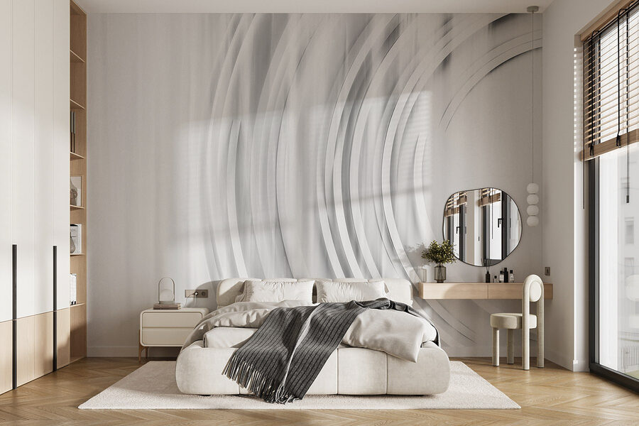 Fundo branco e cinzento com círculos