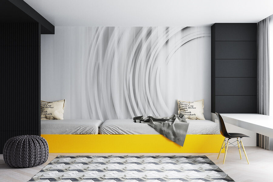 Fundo branco e cinzento com círculos