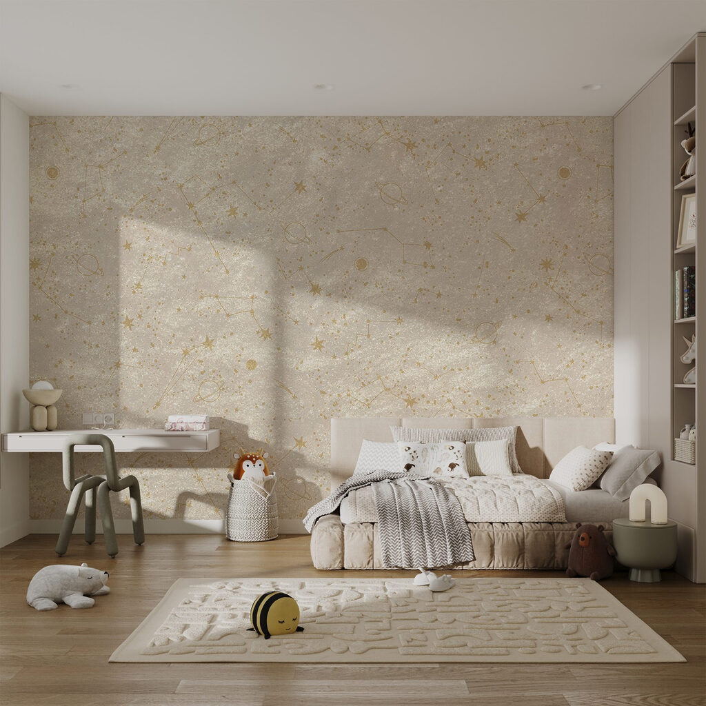 Celestial patterns across a soft background