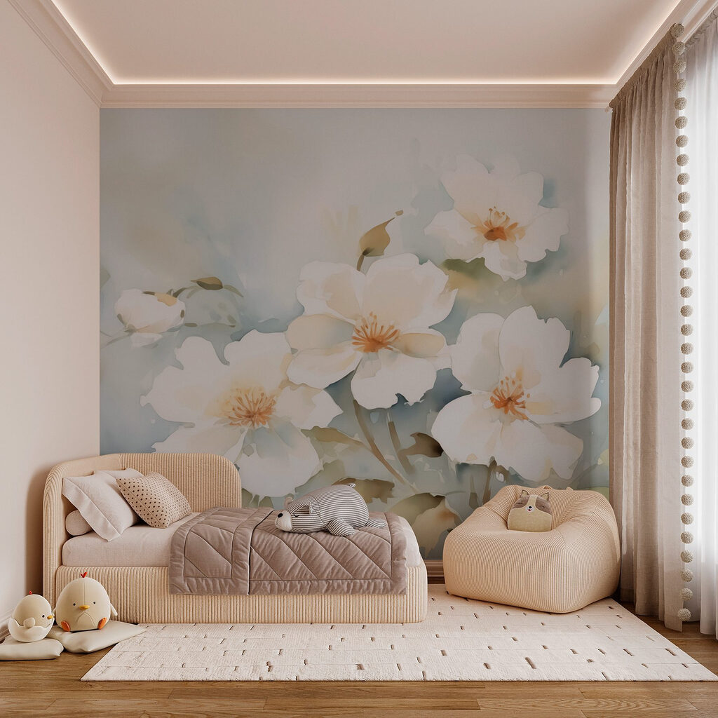 Painting of white flowers