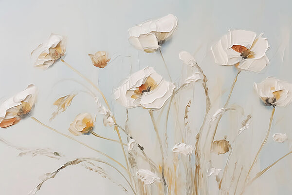 Pintura de flores numa parede Pintura de flores numa parede