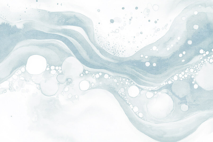 Pintura a aguarela branca e azul