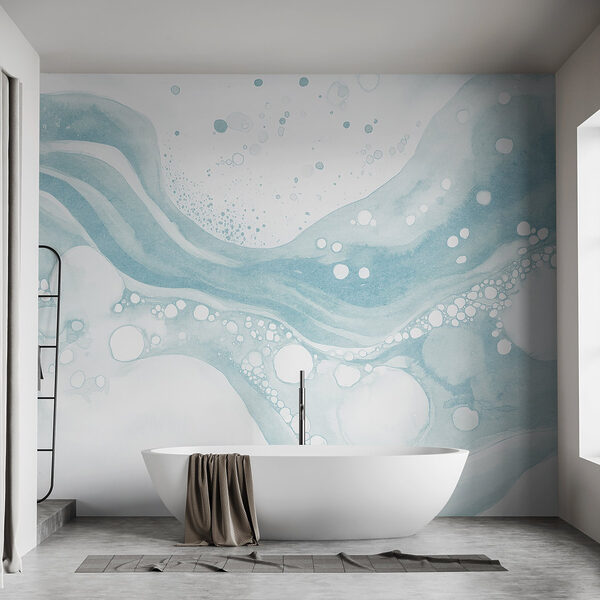 Pintura a aguarela branca e azul Pintura a aguarela branca e azul