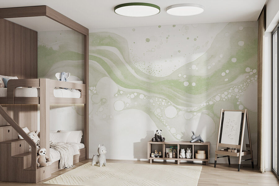 Papel de parede Tinta branca e verde - Image 4