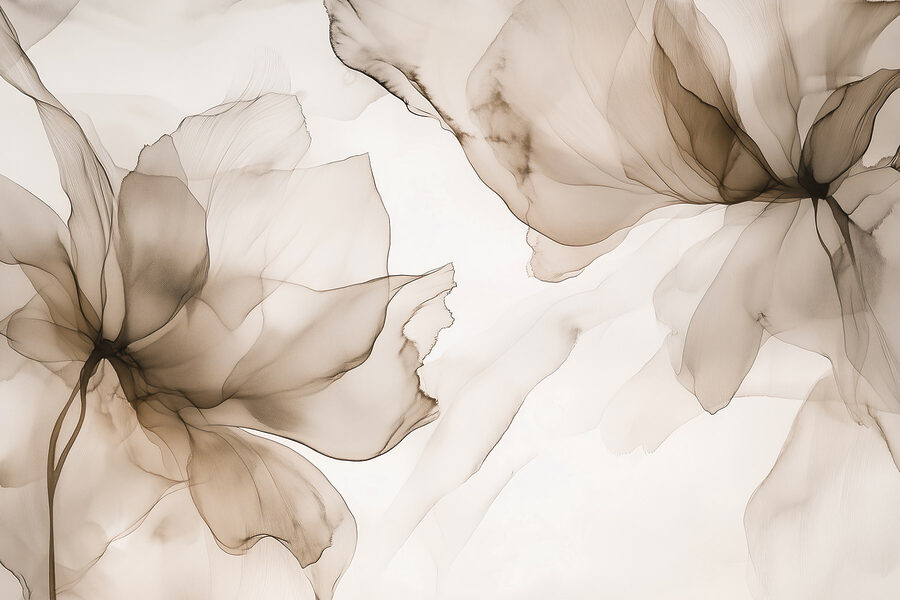 Delicado desenho floral abstrato