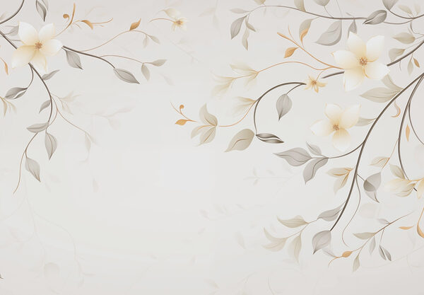 Desenho floral branco e castanho Desenho floral branco e castanho