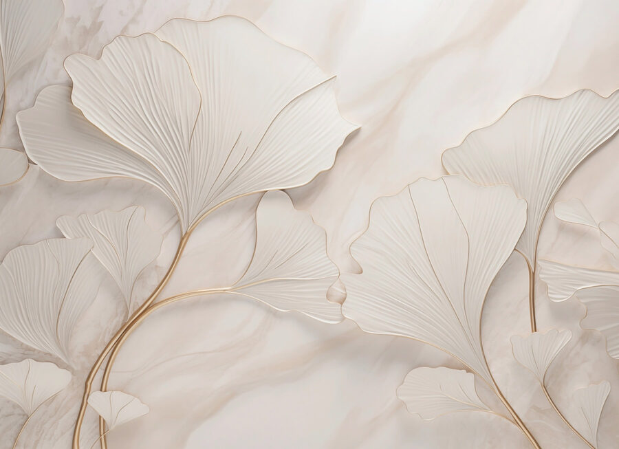 Papel de parede Folhas delicadas sobre um fundo suave - Image 4