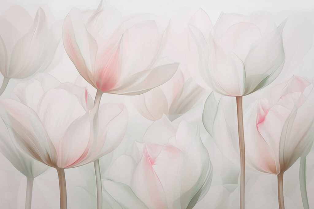 Flores delicadas em tons pastel suaves Flores delicadas em tons pastel suaves