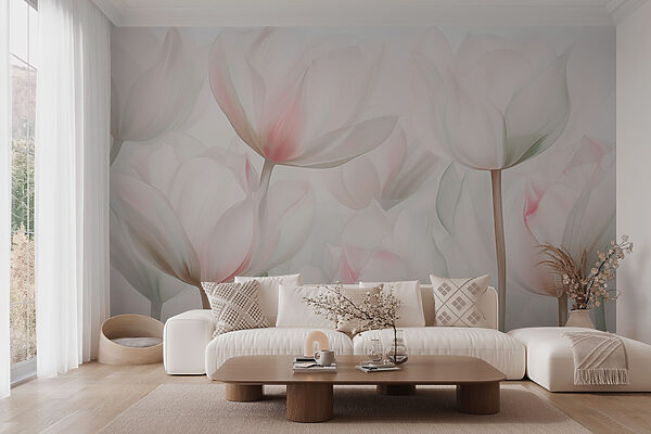 Flores delicadas em tons pastel suaves Flores delicadas em tons pastel suaves