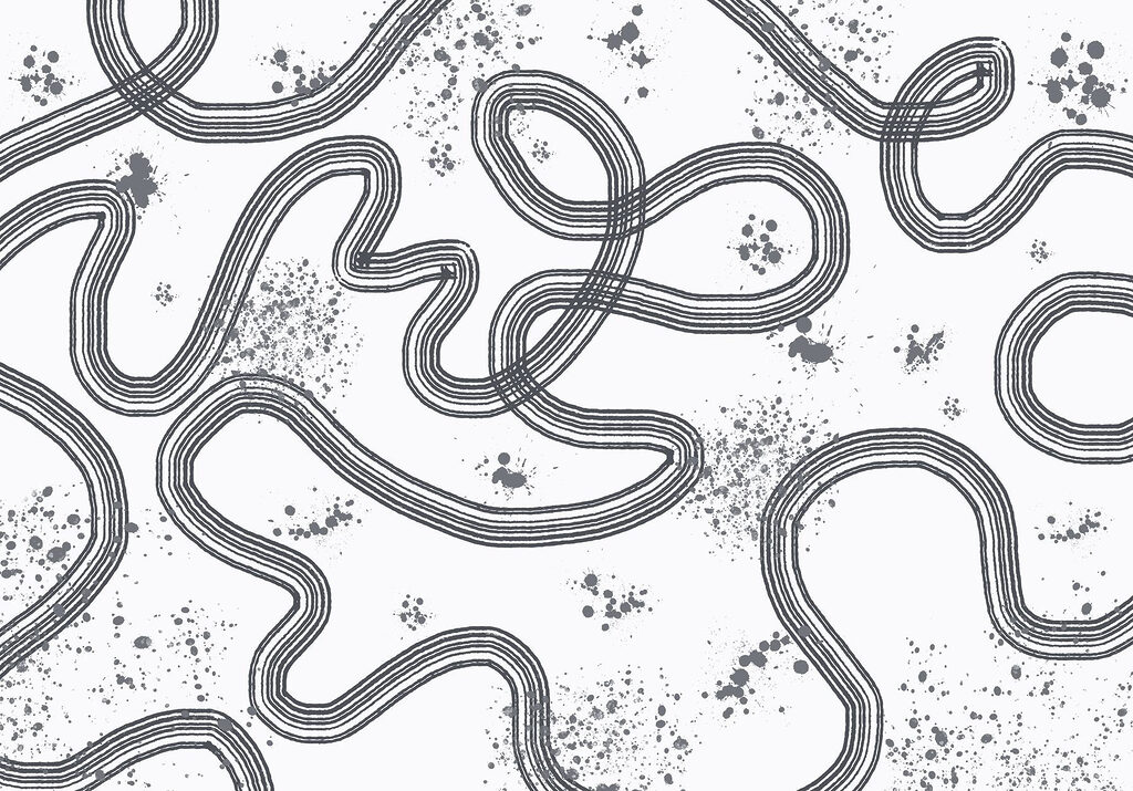 Mapa a preto e branco de uma pista de corridas Mapa a preto e branco de uma pista de corridas