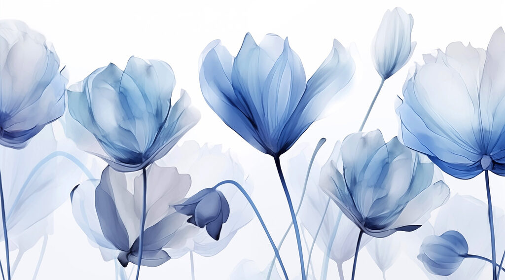 Blue and white flowers
