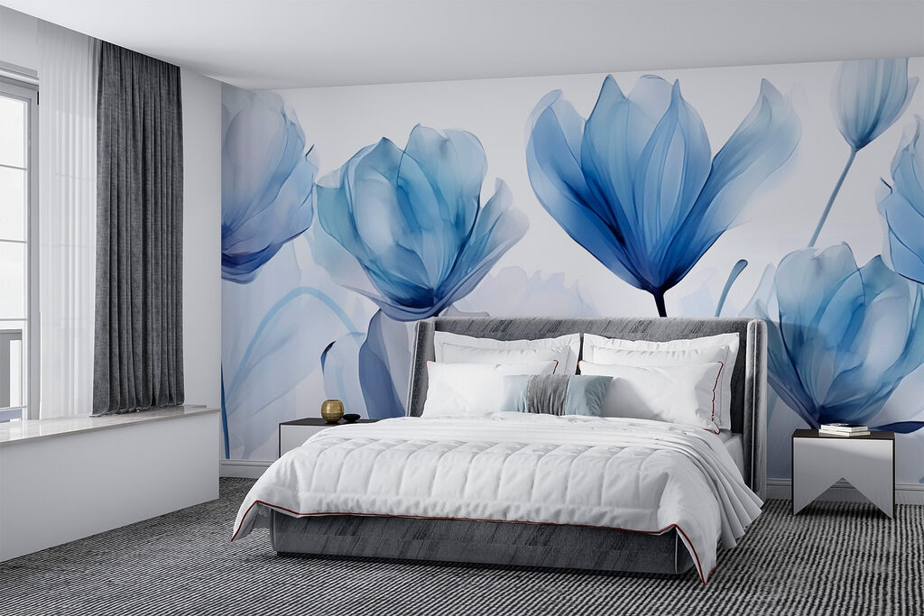 Blue and white flowers