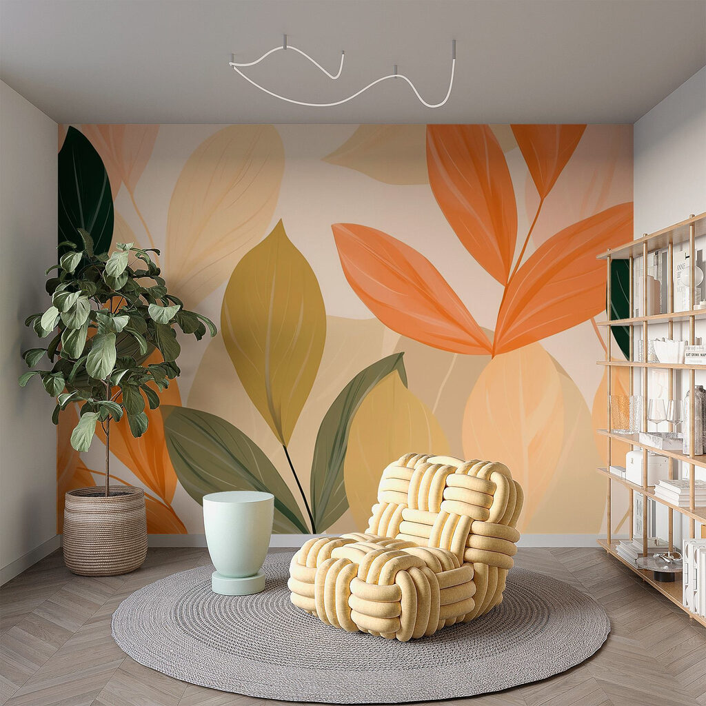 Vibrant leaves in warm hues Vibrant leaves in warm hues