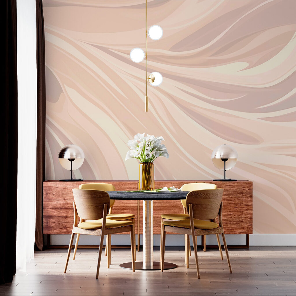 Fluid lines in soft, neutral tones