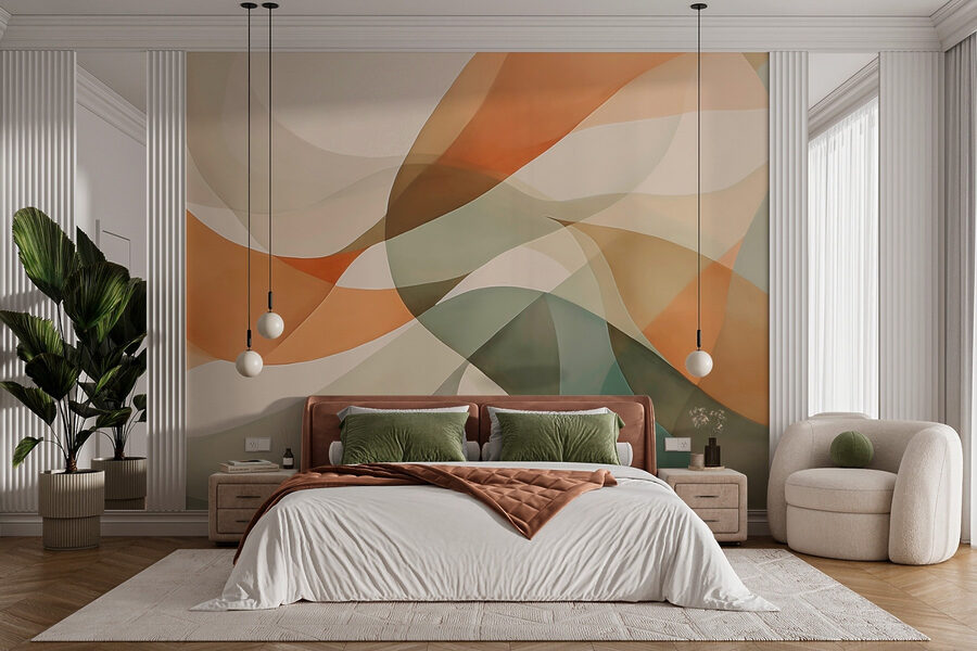 Ondas abstractas em cores suaves.