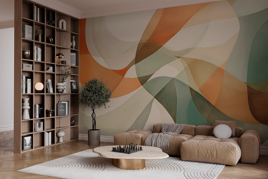 Ondas abstractas em cores suaves.
