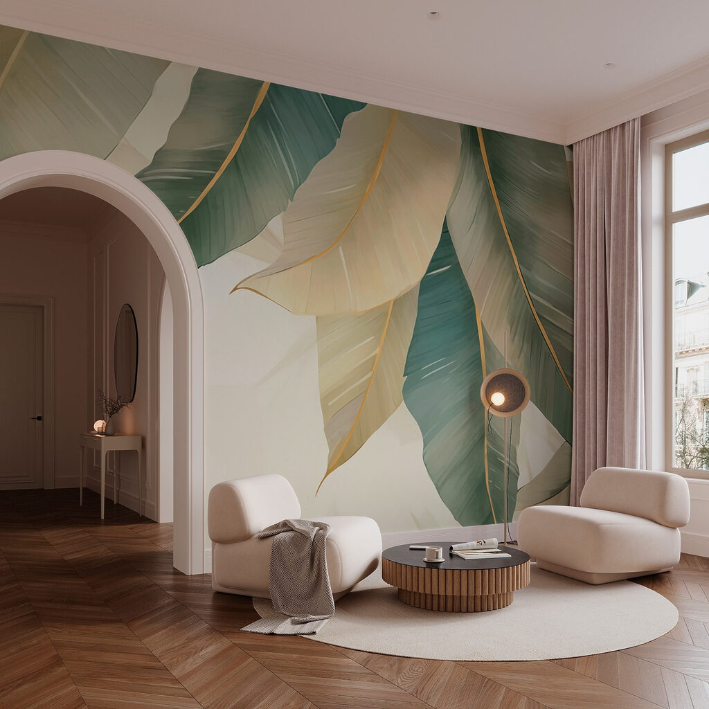 Soft, muted tones of natural leaves