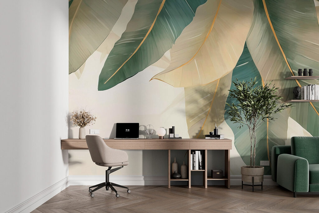 Soft, muted tones of natural leaves