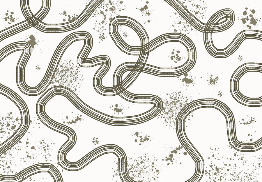 Mapa a preto e branco de uma pista de corridas
