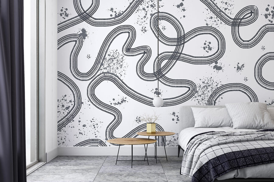 Papel de parede Mapa a preto e branco de uma pista de corridas