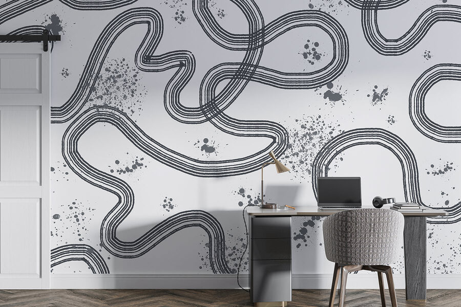 Papel de parede Mapa a preto e branco de uma pista de corridas - Image 5