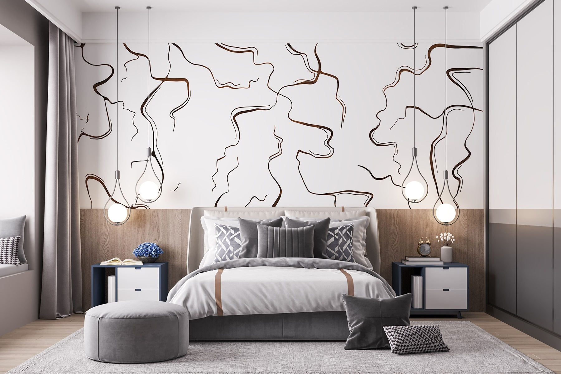 Curves and lines in contrast Curves and lines in contrast