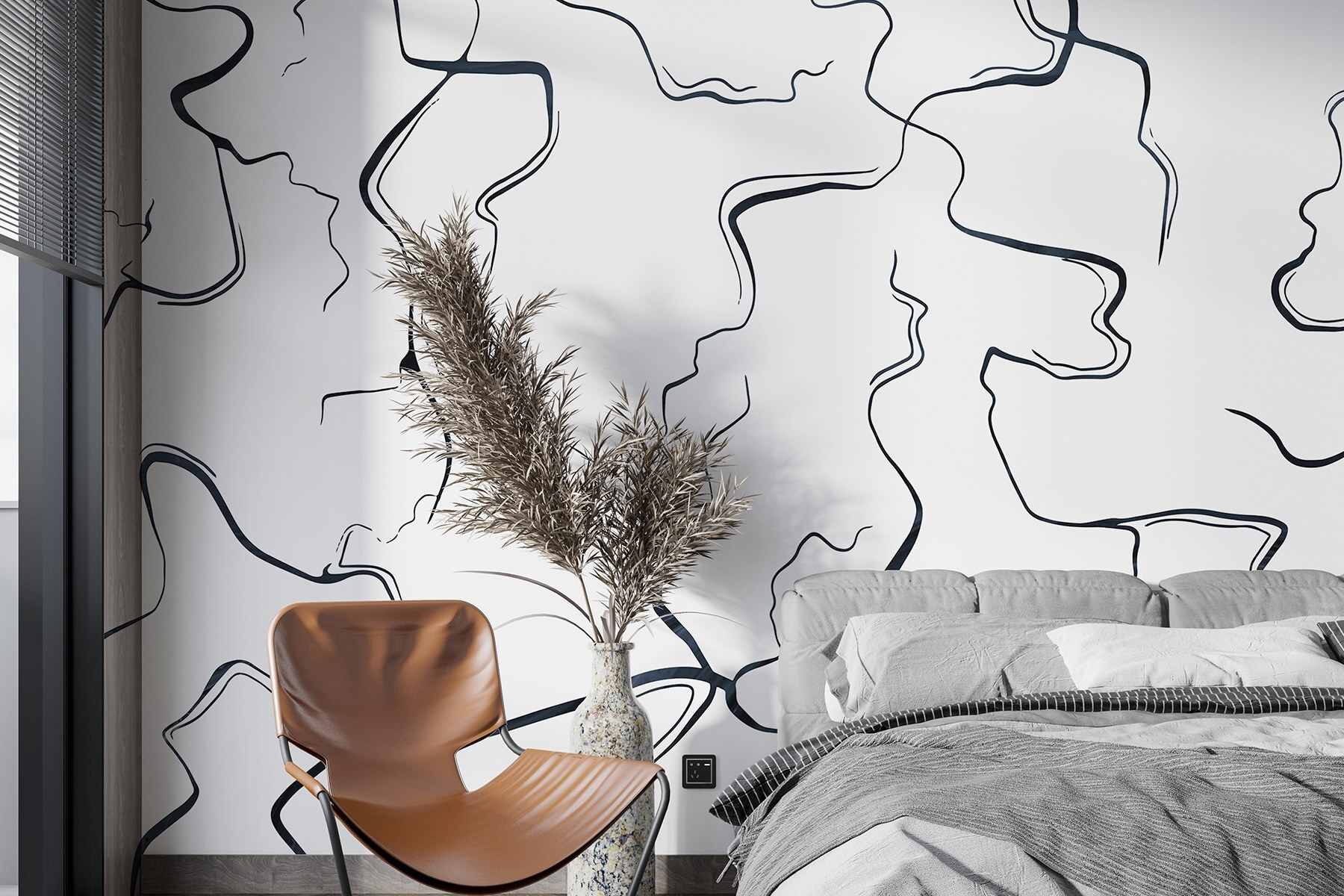 Black and white image of lines Black and white image of lines