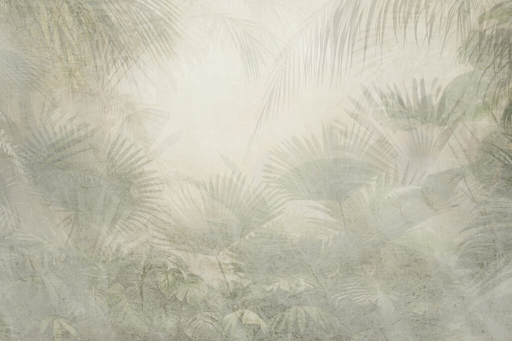 Fundo branco com folhas de palmeira Fundo branco com folhas de palmeira
