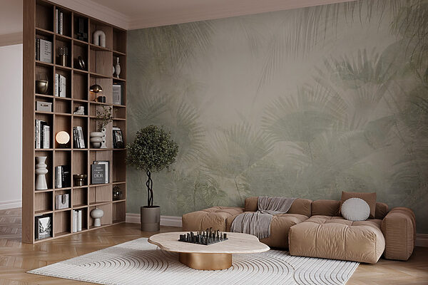 Fundo branco com folhas de palmeira Fundo branco com folhas de palmeira