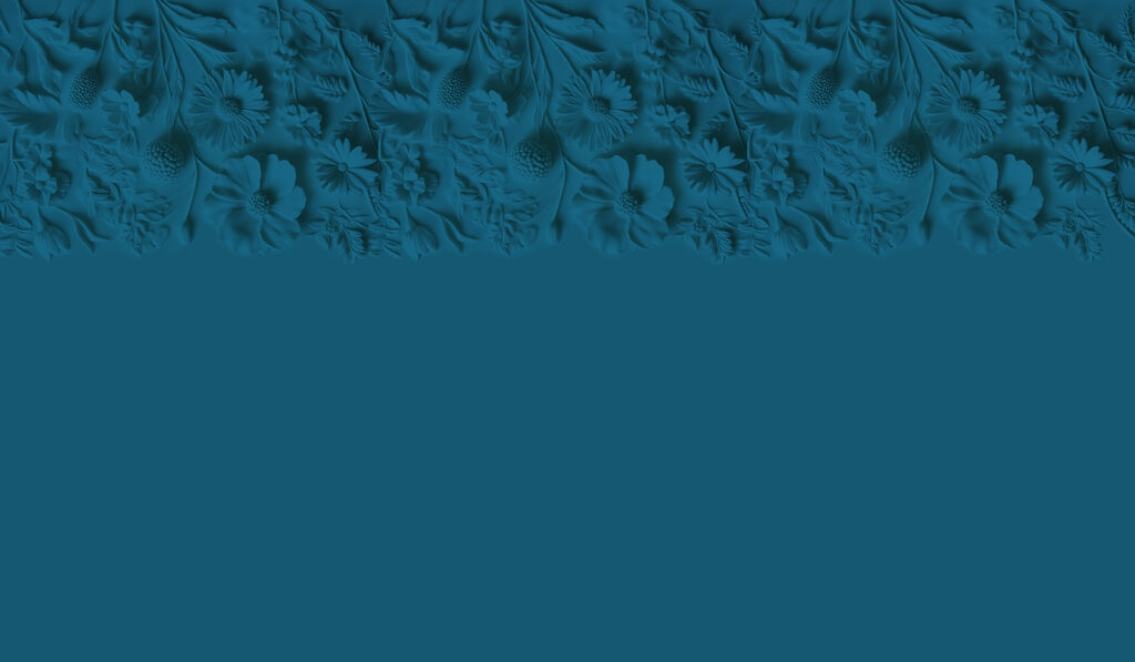 Fundo azul com flores e folhas Fundo azul com flores e folhas