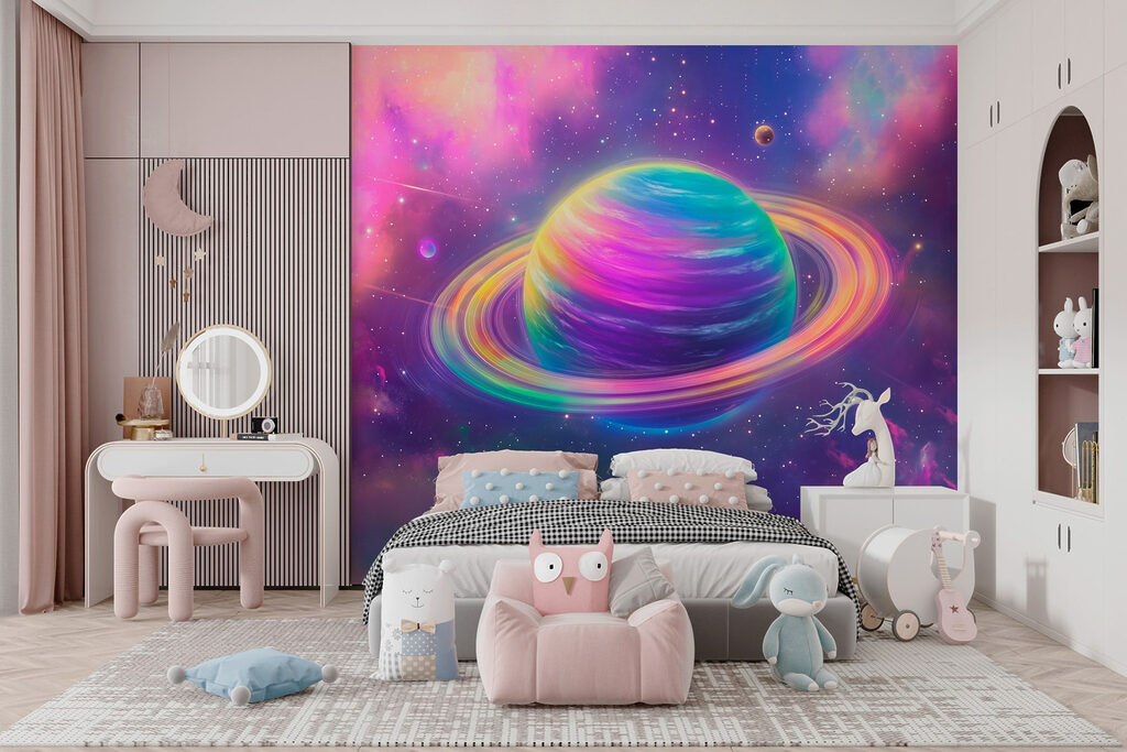 Colorful planet in space Colorful planet in space