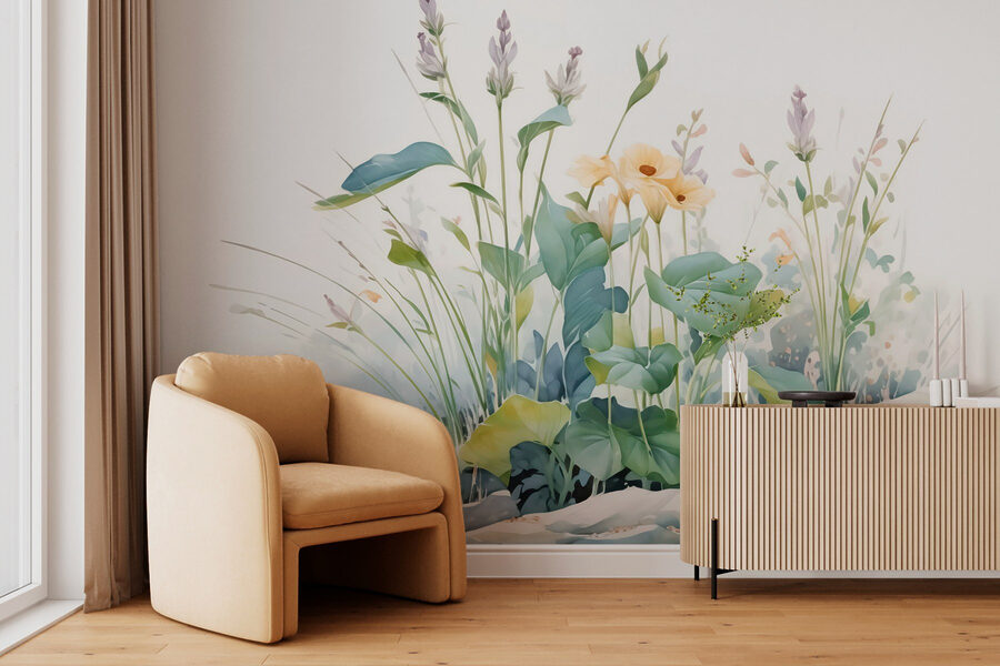Pintura de flores e plantas