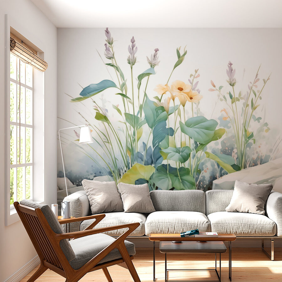 Pintura de flores e plantas