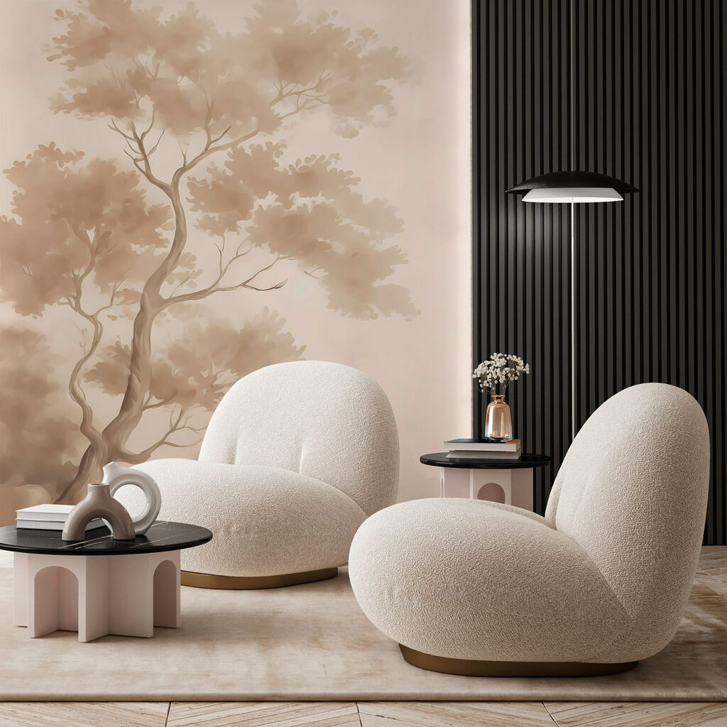 Tree in fog with water Tree in fog with water