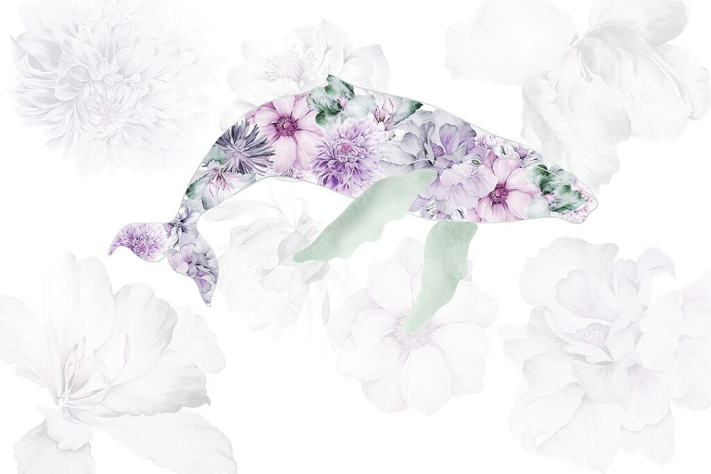 Golfinho com flores Golfinho com flores