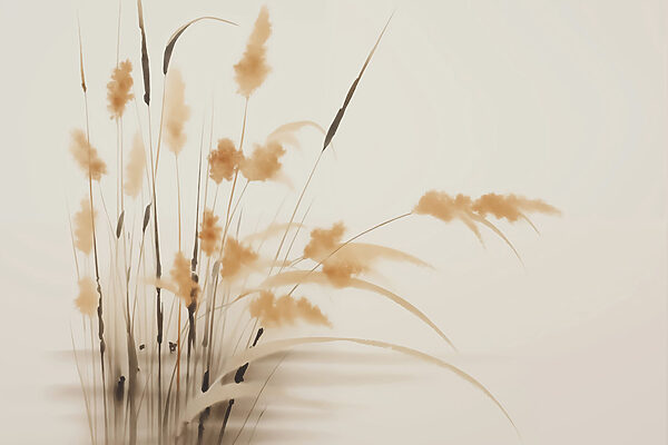 Soft grasses dance in gentle breeze