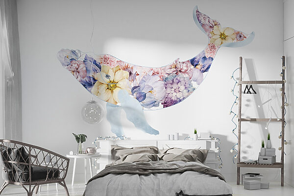 Baleia com flores Baleia com flores