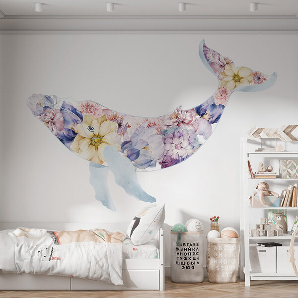 Baleia com flores Baleia com flores