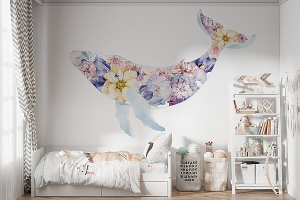 Baleia com flores Baleia com flores