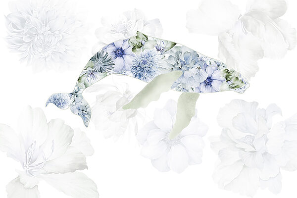 Baleia com flores Baleia com flores