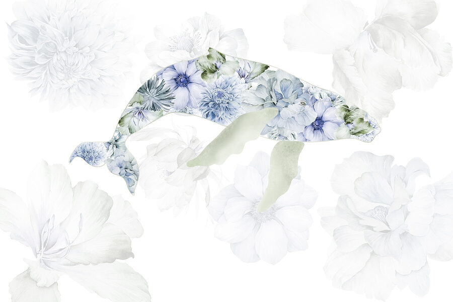 Papel de parede Baleia com flores - Image 6